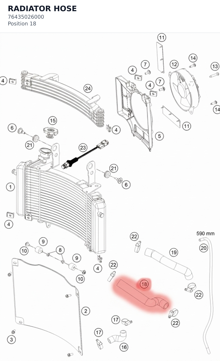 Diagram preview: RADIATOR HOSE (76435026000)