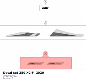 Diagram preview: Decal set 350 XC-F  2020 (79108098021)
