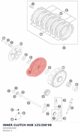 Diagram preview: INNER CLUTCH HUB 125/200'98 (50332002000)