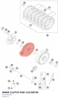 Diagram preview: INNER CLUTCH HUB 125/200'98 (50332002000)