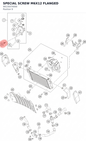 Diagram preview: SPECIAL SCREW M6X12 FLANGED (90135074000)