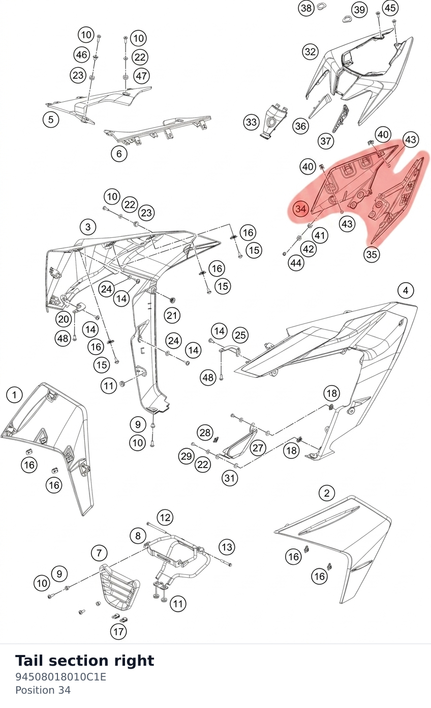 Diagram preview: Tail section right (94508018010C1E)
