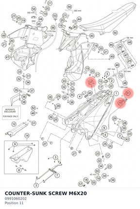 Diagram preview: COUNTER-SUNK SCREW M6X20 (0991060202)