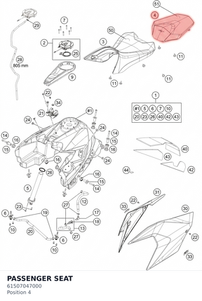 Diagram preview: PASSENGER SEAT (61507047000)