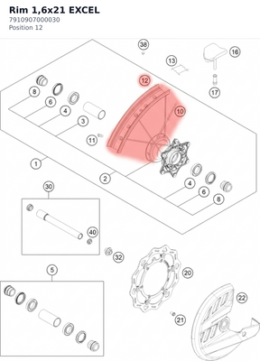 Diagram preview: Rim 1,6x21  EXCEL (7910907000030)