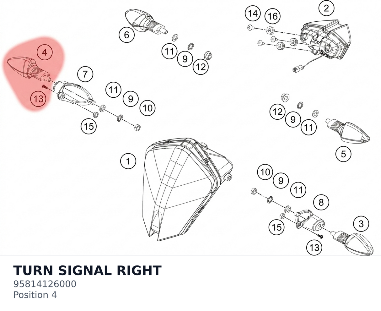 Diagram preview: TURN SIGNAL RIGHT (95814126000)
