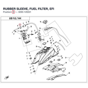 RUBBER SLEEVE, FUEL FILTER, EFI product image