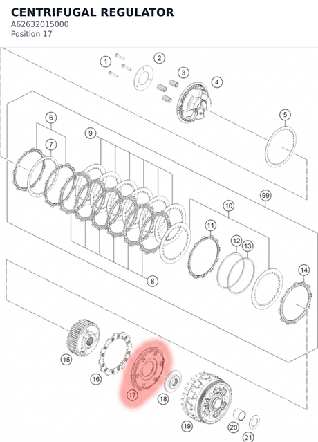 Diagram preview: CENTRIFUGAL REGULATOR (A62632015000)