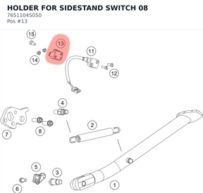 Diagram preview: HOLDER FOR SIDESTAND SWITCH 08 (76511045050)