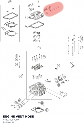 Diagram preview: ENGINE VENT HOSE (A49030087000)