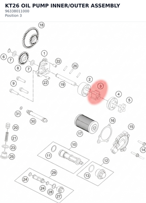Diagram preview: KT26 OIL PUMP INNER/OUTER ASSEMBLY (96338011000)