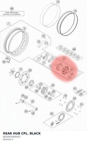 Diagram preview: REAR HUB CPL. BLACK (6031001004433)