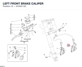 LEFT FRONT BRAKE CALIPER 61040112C diagram position