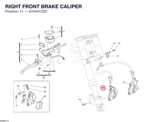 RIGHT FRONT BRAKE CALIPER 61040122C diagram position