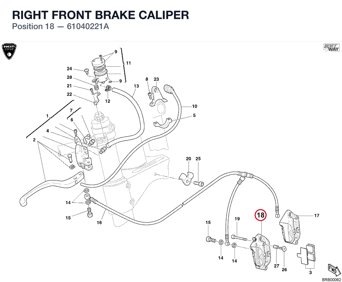 RIGHT FRONT BRAKE CALIPER
