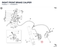 RIGHT FRONT BRAKE CALIPER 61040251A diagram position