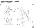 RIGHT FRONT BRAKE CALIPER 61040291A diagram position