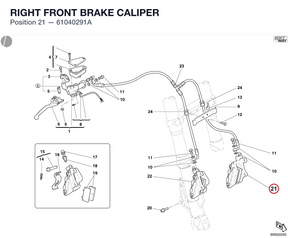 RIGHT FRONT BRAKE CALIPER 61040291A diagram position