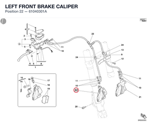 LEFT FRONT BRAKE CALIPER 61040301A diagram position