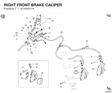 RIGHT FRONT BRAKE CALIPER 61040311A diagram position
