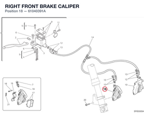 RIGHT FRONT BRAKE CALIPER 61040391A diagram position