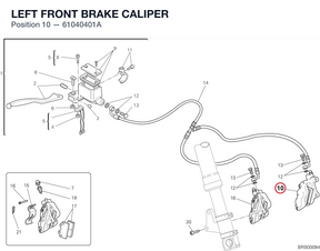 LEFT FRONT BRAKE CALIPER 61040401A diagram position