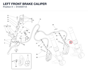 LEFT FRONT BRAKE CALIPER 61040511A diagram position