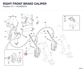 RIGHT FRONT BRAKE CALIPER 61040531A diagram position