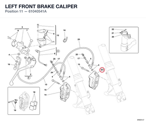 LEFT FRONT BRAKE CALIPER 61040541A diagram position