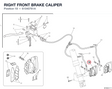 RIGHT FRONT BRAKE CALIPER 61040761A diagram position