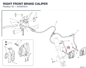 RIGHT FRONT BRAKE CALIPER 61040761A diagram position