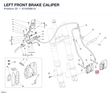 LEFT FRONT BRAKE CALIPER 61040861A diagram position