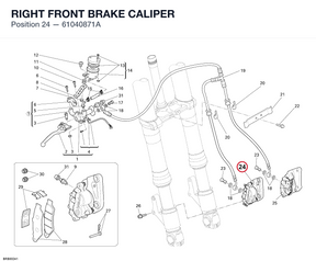 RIGHT FRONT BRAKE CALIPER 61040871A diagram position