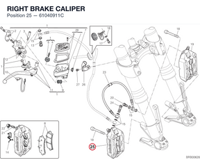 RIGHT BRAKE CALIPER 61040911C diagram position