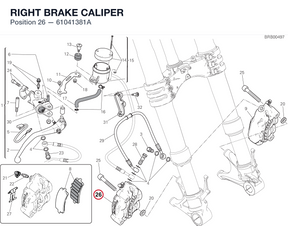 RIGHT BRAKE CALIPER 61041381A diagram position