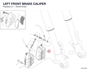 LEFT FRONT BRAKE CALIPER 61041512A diagram position