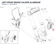 LEFT FRONT BRAKE CALIPER ALUMINUM 61041831A diagram position