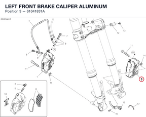 LEFT FRONT BRAKE CALIPER ALUMINUM 61041831A diagram position