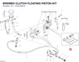 BREMBO CLUTCH FLOATING PISTON KIT 61041881A diagram position