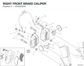 RIGHT FRONT BRAKE CALIPER 61042161A diagram position