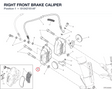 RIGHT FRONT BRAKE CALIPER 61042161AF diagram position