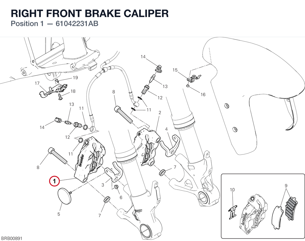RIGHT FRONT BRAKE CALIPER