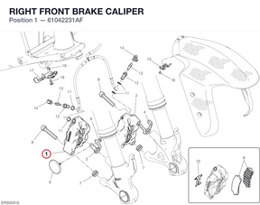 RIGHT FRONT BRAKE CALIPER 61042231AF diagram position