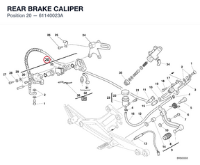 REAR BRAKE CALIPER 61140023A diagram position