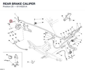 REAR BRAKE CALIPER 61140251A diagram position