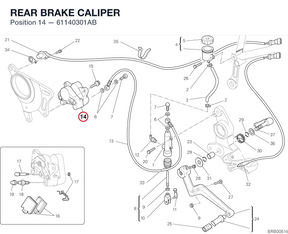REAR BRAKE CALIPER 61140301AB diagram position