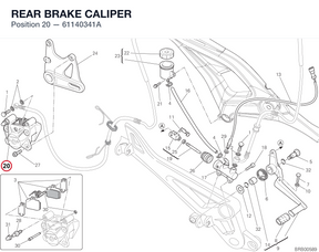 REAR BRAKE CALIPER 61140341A diagram position