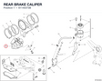 REAR BRAKE CALIPER 61140373B diagram position
