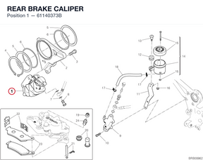 REAR BRAKE CALIPER 61140373B diagram position