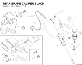REAR BRAKE CALIPER BLACK 61141771A diagram position